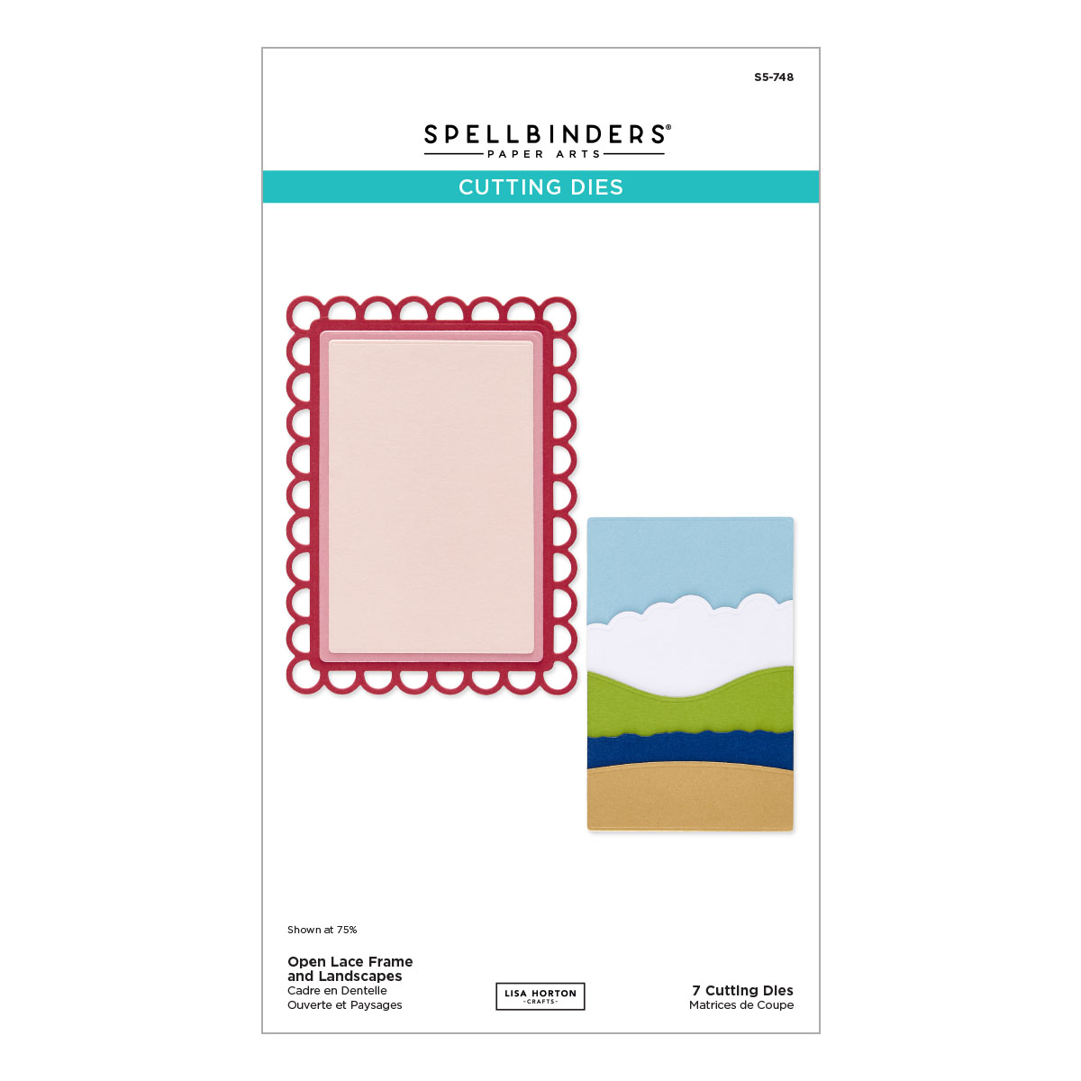 Spellbinders Open Lace Frame and Landscapes Etched Dies By Lisa Horton