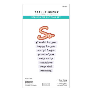 Spellbinders So Amazing Sentiments Clear Stamp & Die Set By Lisa Horton