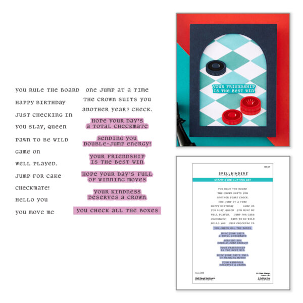 Spellbinders Well Played Sentiments Clear Stamp & Die Set