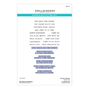 Spellbinders Well Played Sentiments Clear Stamp & Die Set