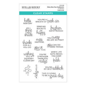 Spellbinders Shiny New Day Sentiments Clear Stamp Set