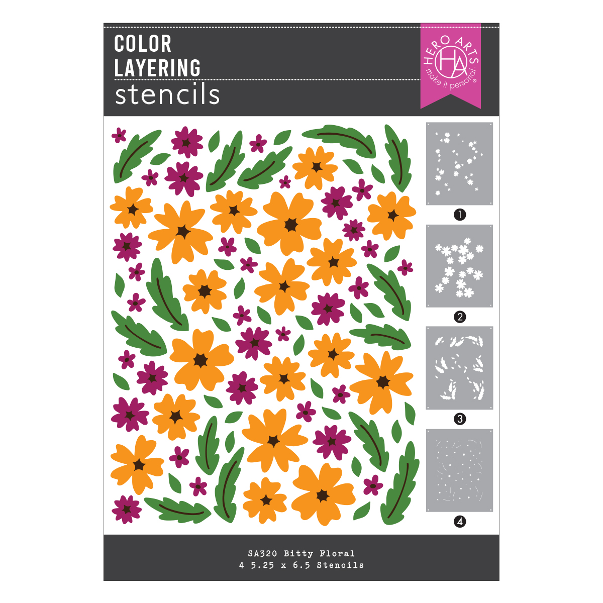 Hero Arts Bitty Floral Layering Stencils