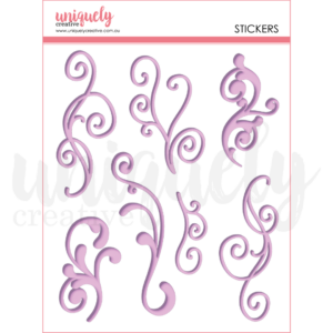 Uniquely Creative Purple Flourish Puffy Stickers