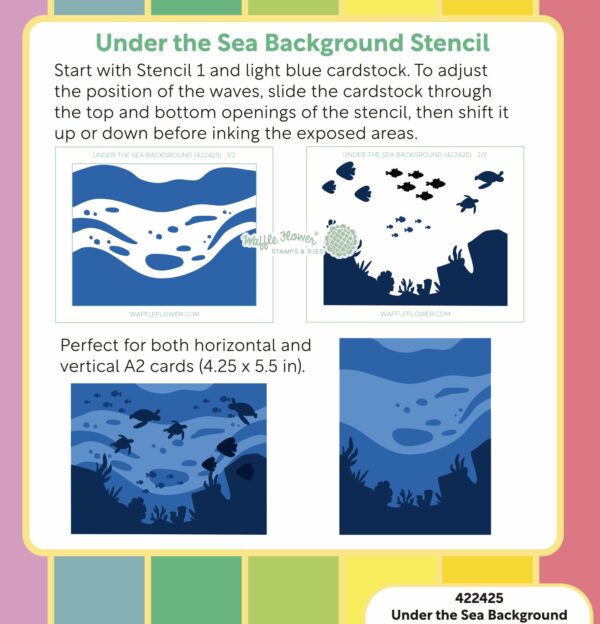 Waffle Flower Stencil Under the Sea