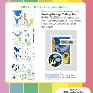 Waffle Flower Nested Postage Collage Stencil Under the Sea