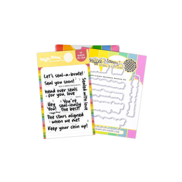 Waffle Flower Stamp and Die Seal-a-brate Sentiments
