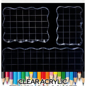 GARY BURLIN CLEAR ACRYLIC STAMPING BLOCK SET OF THREE LARGE