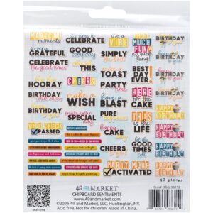 49 & Market Glimmer & Glee Chipboard Sentiments