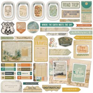 49 & Market Travel Diaries Chipboard Elements