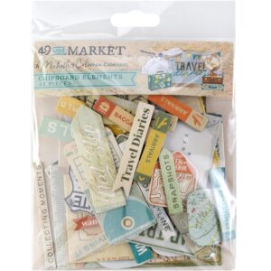49 & Market Travel Diaries Chipboard Elements