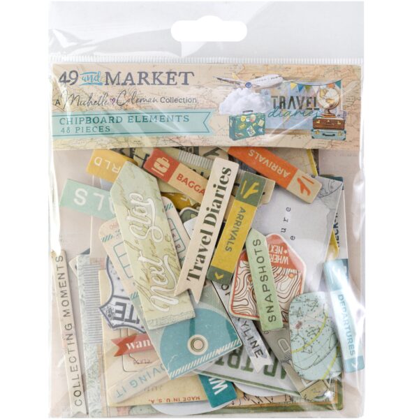 49 & Market Travel Diaries Chipboard Elements 49 & Market Travel Diaries Chipboard Elements