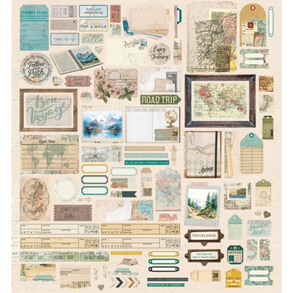 49 & Market Travel Diaries Die Cut Elements