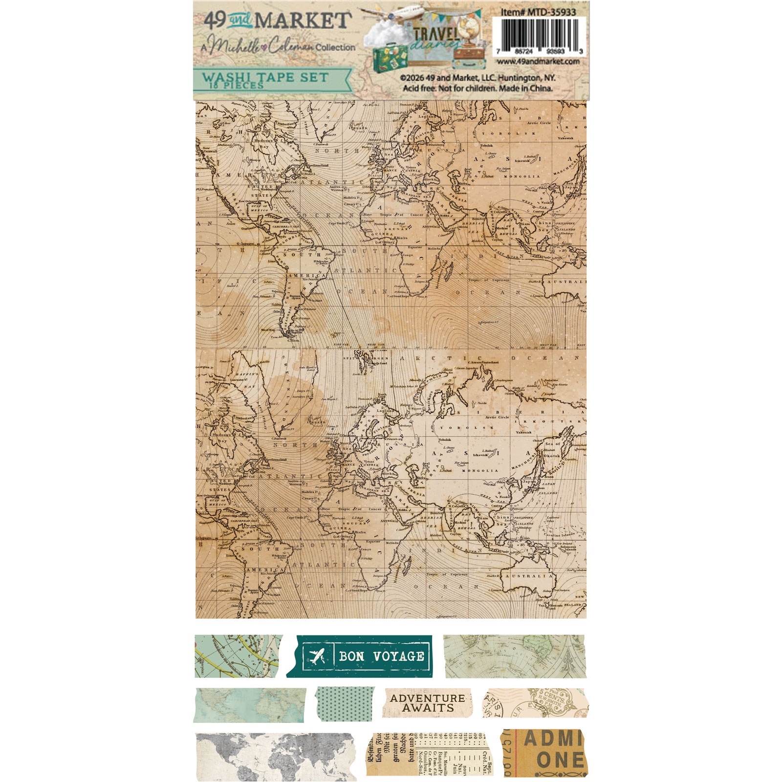 49 & Market Travel Diaries Washi Tape Set