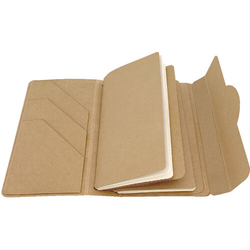 Graphic 45 Travel Album With Inserts Waterfall Folder & Journaling Notebooks Kraft