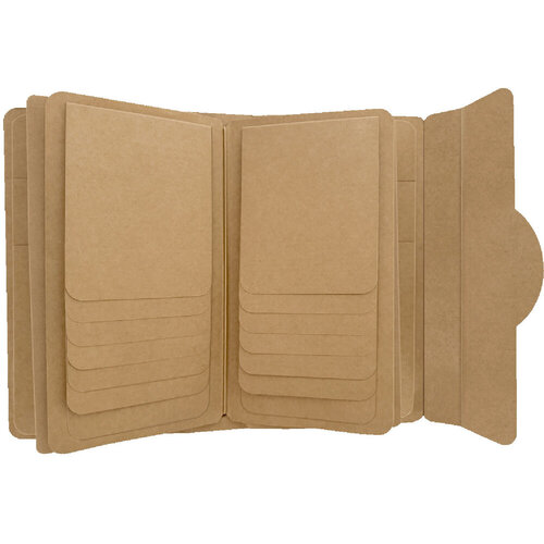 Graphic 45 Travel Album With Inserts Waterfall Folder & Journaling Notebooks Kraft