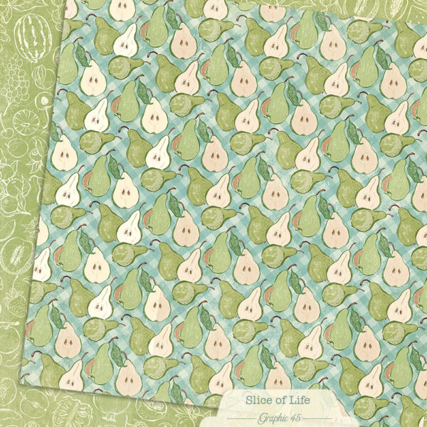 Graphic 45 Slice of Life 12X12 Gingham Pears