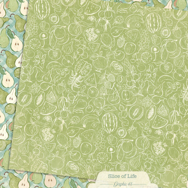 Graphic 45 Slice of Life 12X12 Gingham Pears