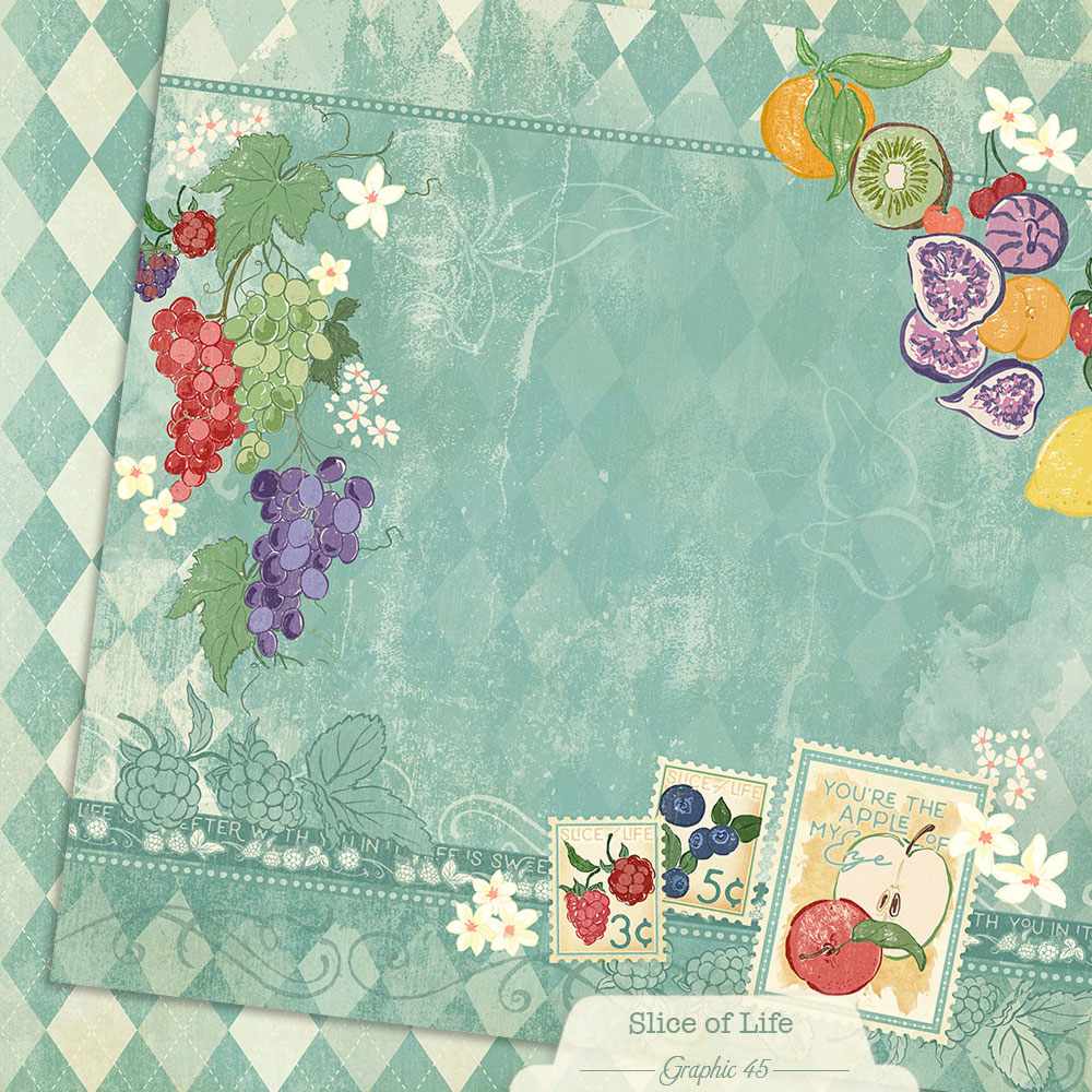 Graphic 45 Slice of Life 12X12 Summer Salad Layout