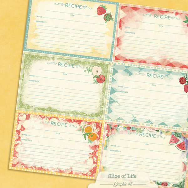 Graphic 45 Slice of Life 12X12 Recipe Card Cut-apart Patterns and Solids Graphic 45 Slice of Life 12X12 Recipe Card Cut-apart Patterns and Solids
