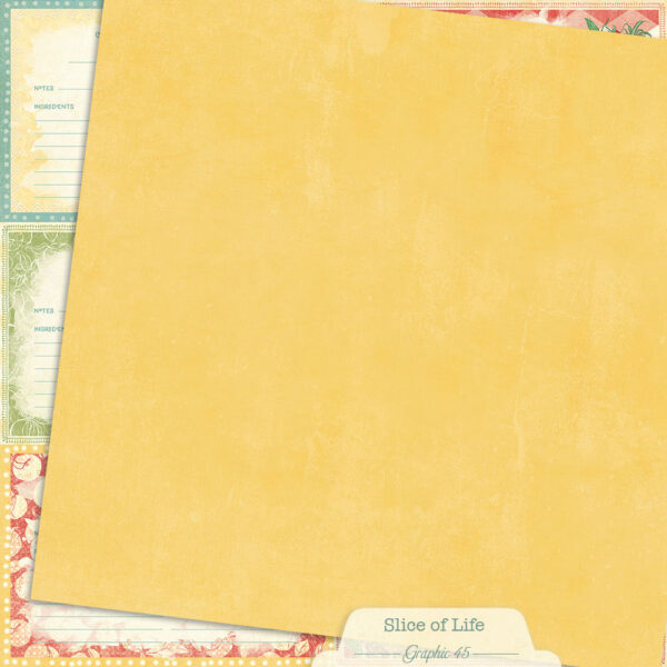Graphic 45 Slice of Life 12X12 Recipe Card Cut-apart Patterns and Solids