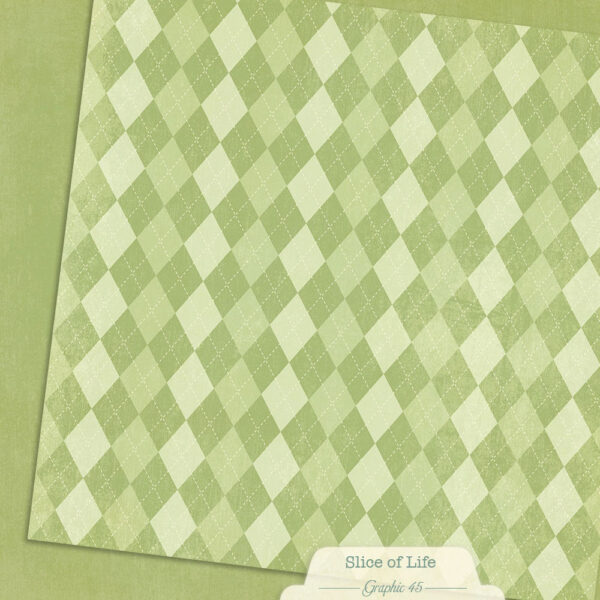 Graphic 45 Slice of Life 12X12 Green Apple Patterns and Solids