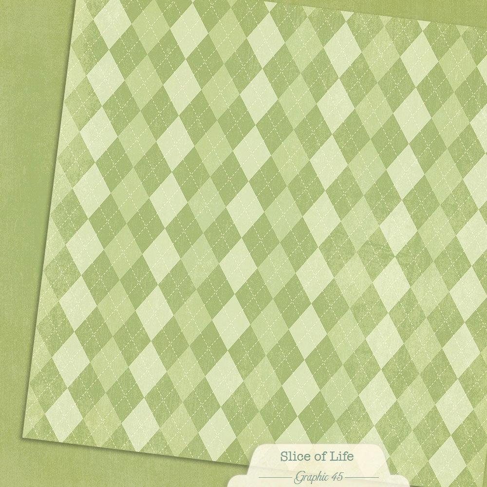 Graphic 45 Slice of Life 12X12 Green Apple Patterns and Solids