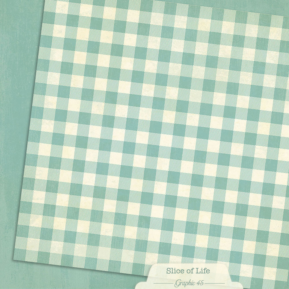 Graphic 45 Slice of Life 12X12 Capri Blue Patterns and Solids