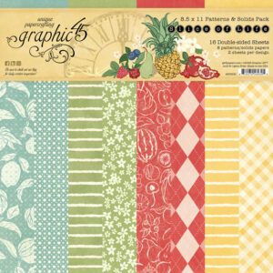 Graphic 45 Slice of Life 8.5 X 11 Patterns & Solids Pack