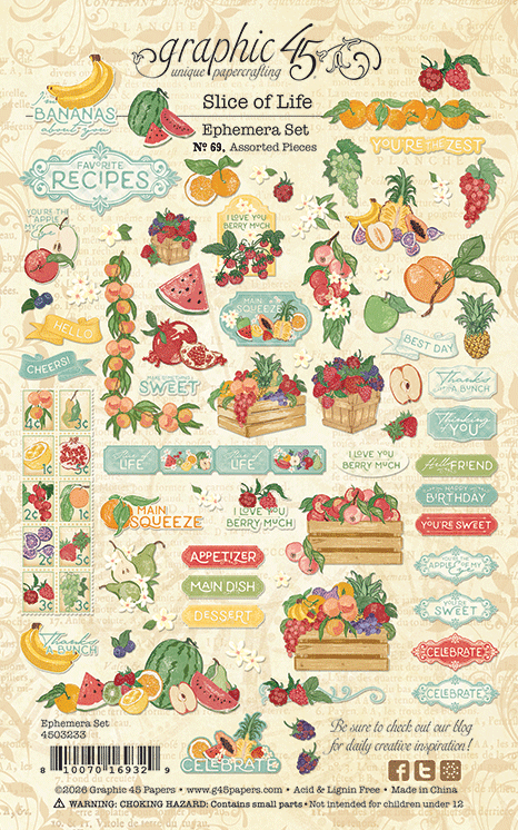 Graphic 45 Slice of Life Ephemera Set