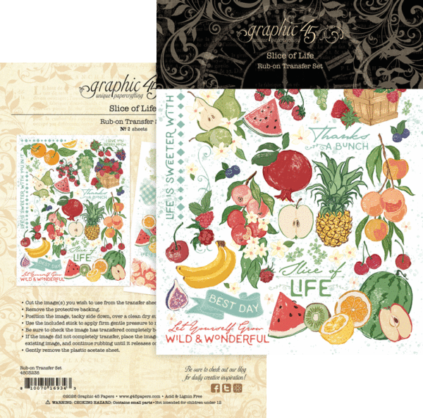 Graphic 45 Slice of Life Rub-on Transfers