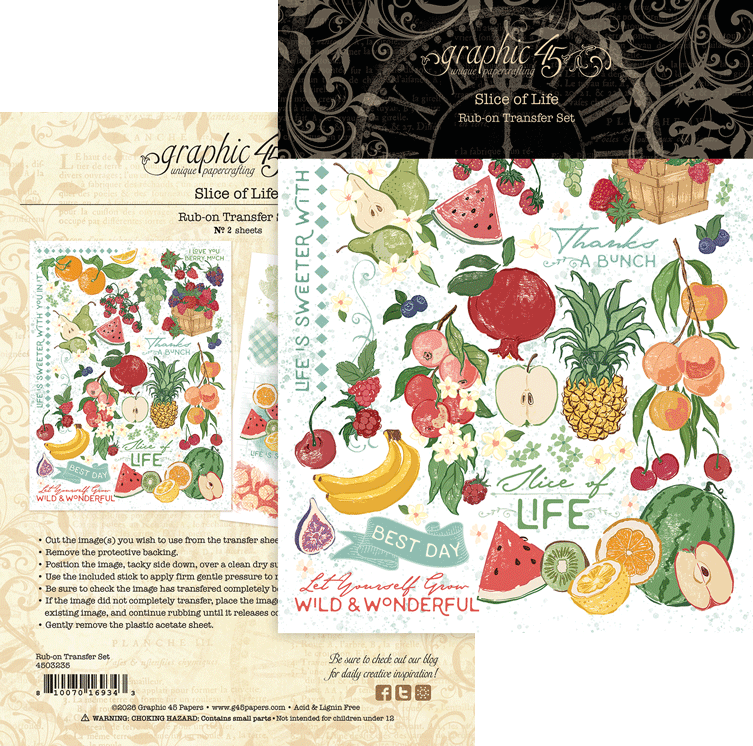 Graphic 45 Slice of Life Rub-on Transfers