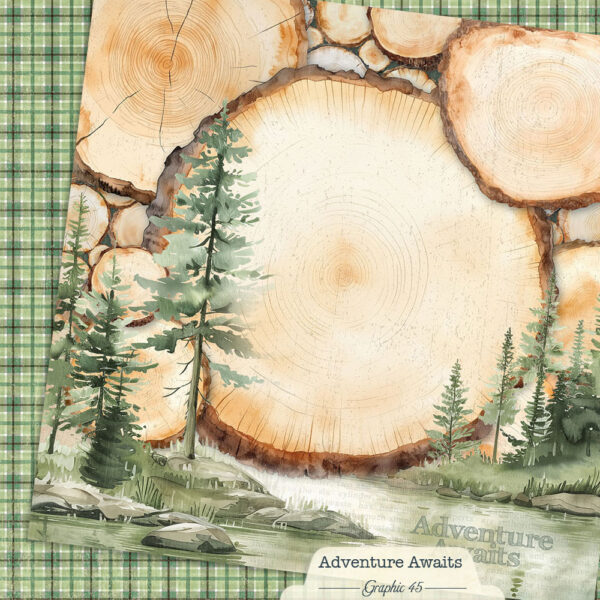 Graphic 45 Adventure Awaits 12X12 Woodland Layout