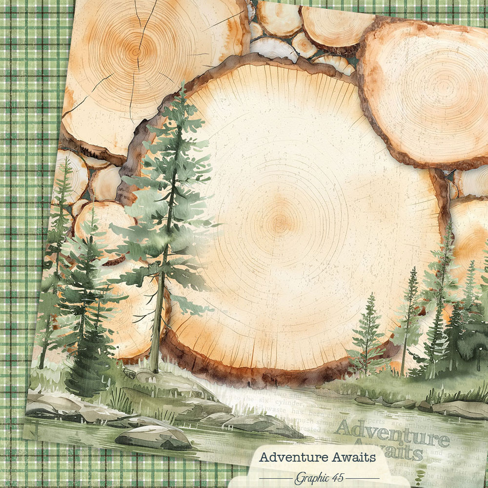 Graphic 45 Adventure Awaits 12X12 Woodland Layout