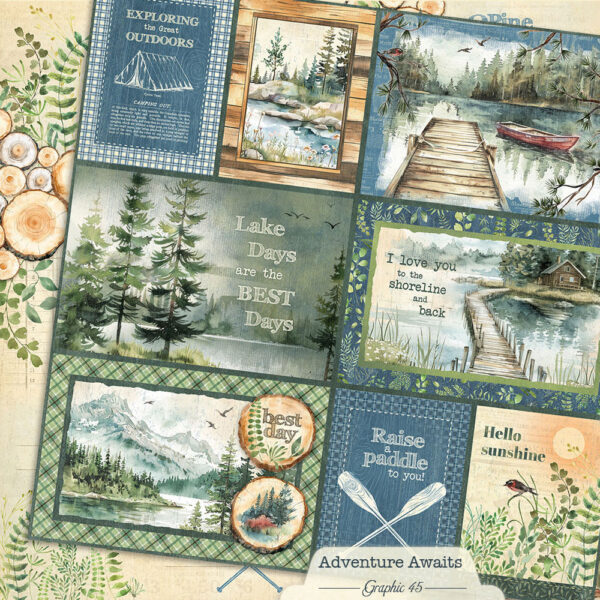 Graphic 45 Adventure Awaits 12X12 Adventure Awaits Journaling Cut-aparts