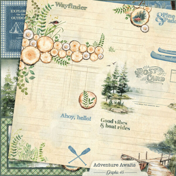 Graphic 45 Adventure Awaits 12X12 Adventure Awaits Journaling Cut-aparts