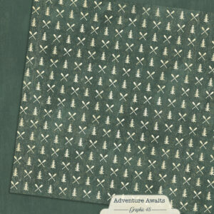 Graphic 45 Adventure Awaits 12X12 Evergreen Patterns and Solids