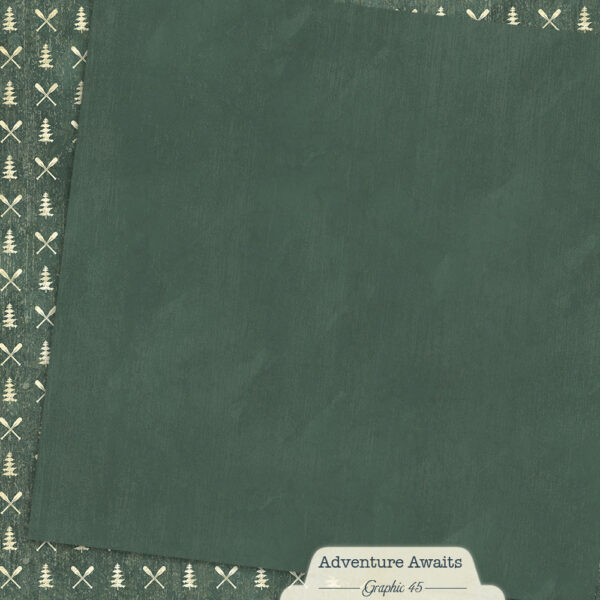 Graphic 45 Adventure Awaits 12X12 Evergreen Patterns and Solids