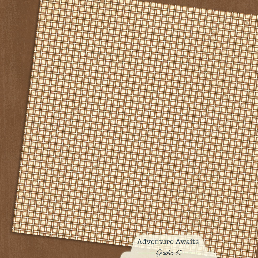 Graphic 45 Adventure Awaits 12X12 Woodland Brown Patterns and Solids