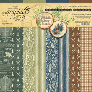 Graphic 45 Adventure Awaits 8.5 X 11 Patterns & Solids Pack