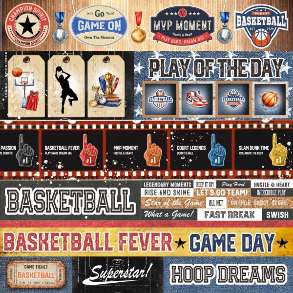MEMORY PLACE 12X12 BASKETBALL FAST BREAK