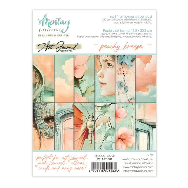 Mintay 6 X 8 Art Journal Pad Peachy Breeze