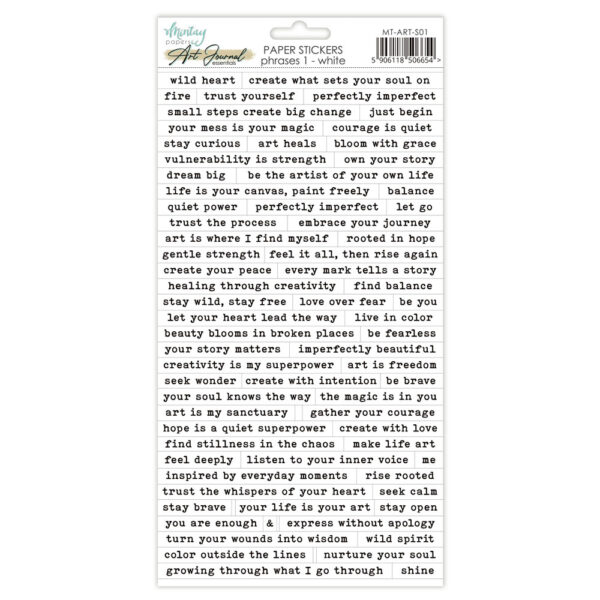 Mintay 6 X 12 Art Journal Sticker Phrases 1 White