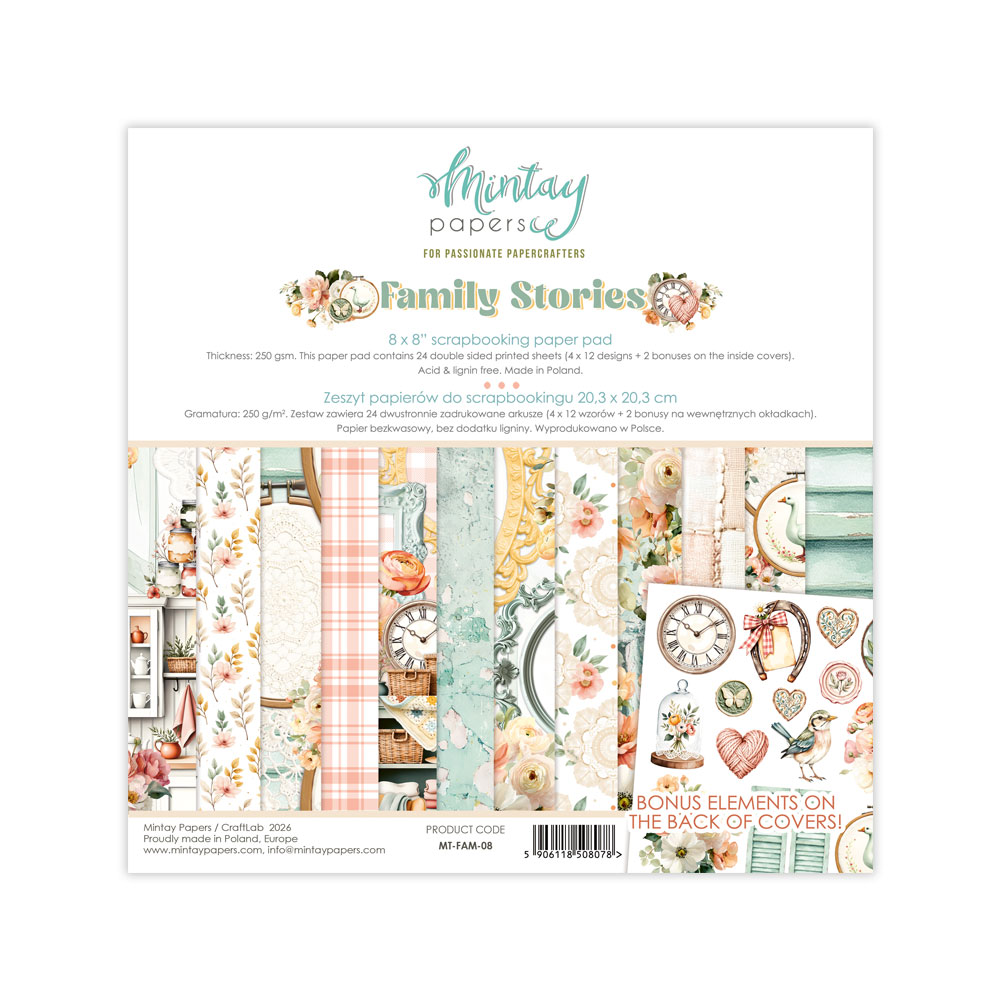 Mintay Family Stories 8X8 Paper Pad
