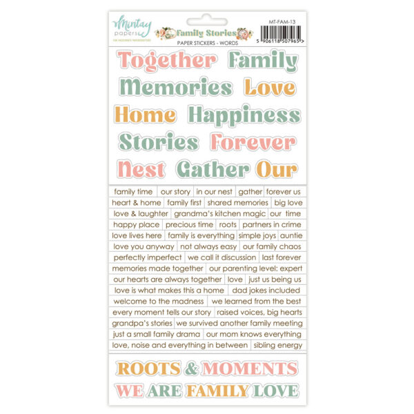 Mintay Family Stories 6 X 12 Paper Stickers Words Mintay Family Stories 6 X 12 Paper Stickers Words