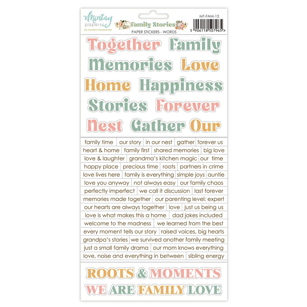 Mintay Family Stories 6 X 12 Paper Stickers Words