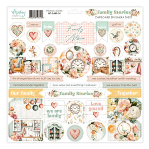 Mintay Family Stories 12 X 12 Chipboard Ephemera Sheet