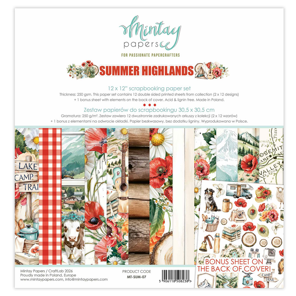 Mintay Summer Highlands 12X12 Paper Pack