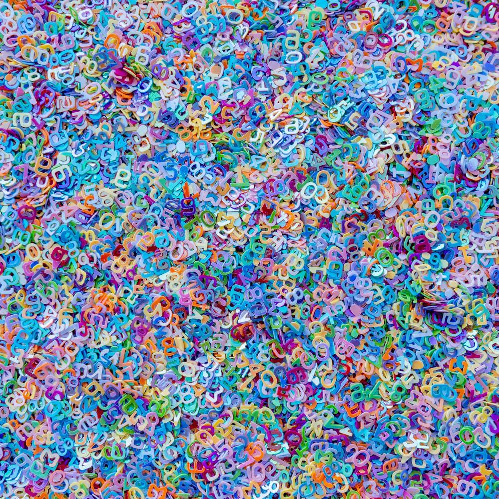 Trinity Embellishment Number Bits Confetti