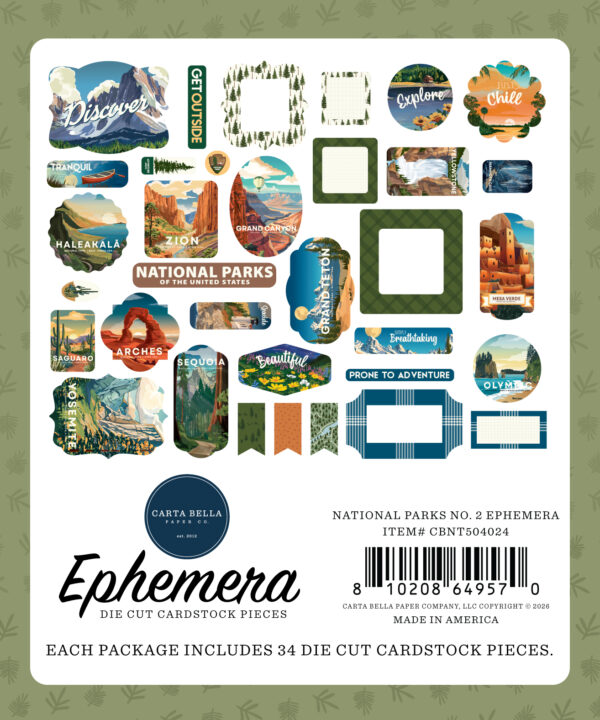 Carta Bella National Parks No. 2 Ephemera