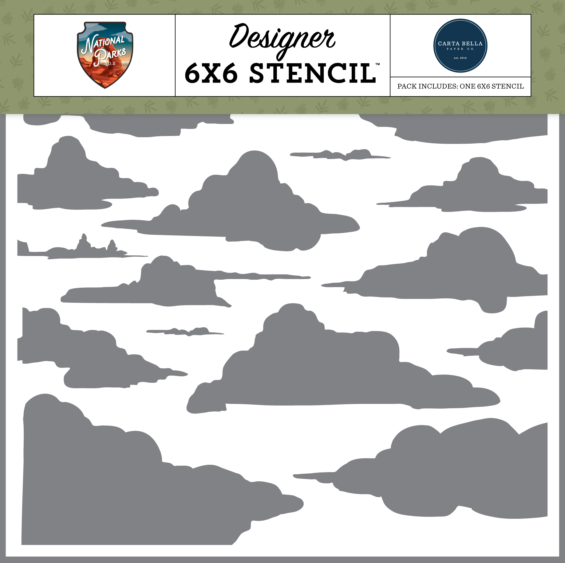 Carta Bella Nat Park No 2 Stencil Cloudy Country Sky
